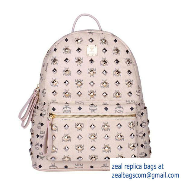 High Quality Replica MCM Stark Studded Medium Backpack MC2089 OffWhite - Click Image to Close